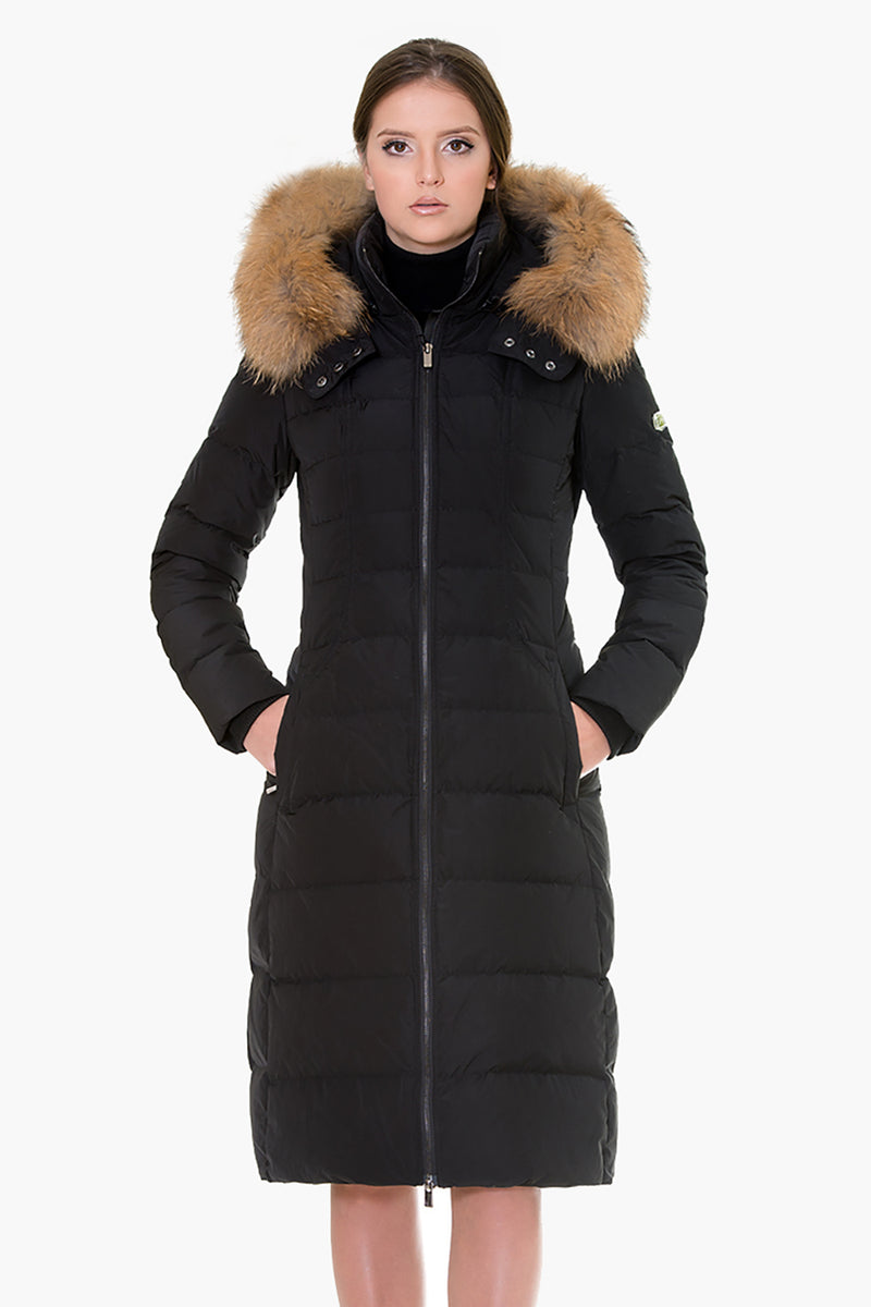 Long down parka with deals fur hood