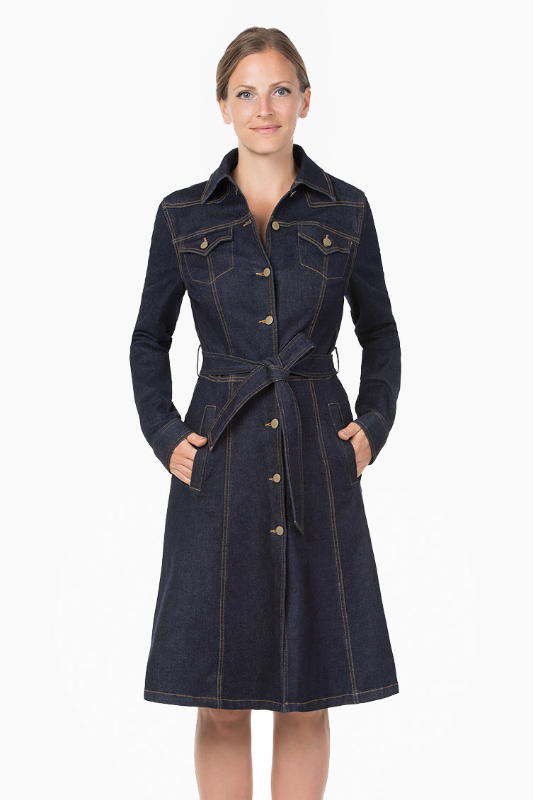 Denim cheap dress coat