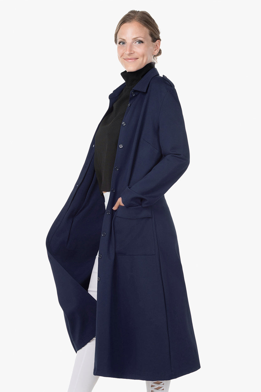 Stretch Dress Coat Navy BANG Couture